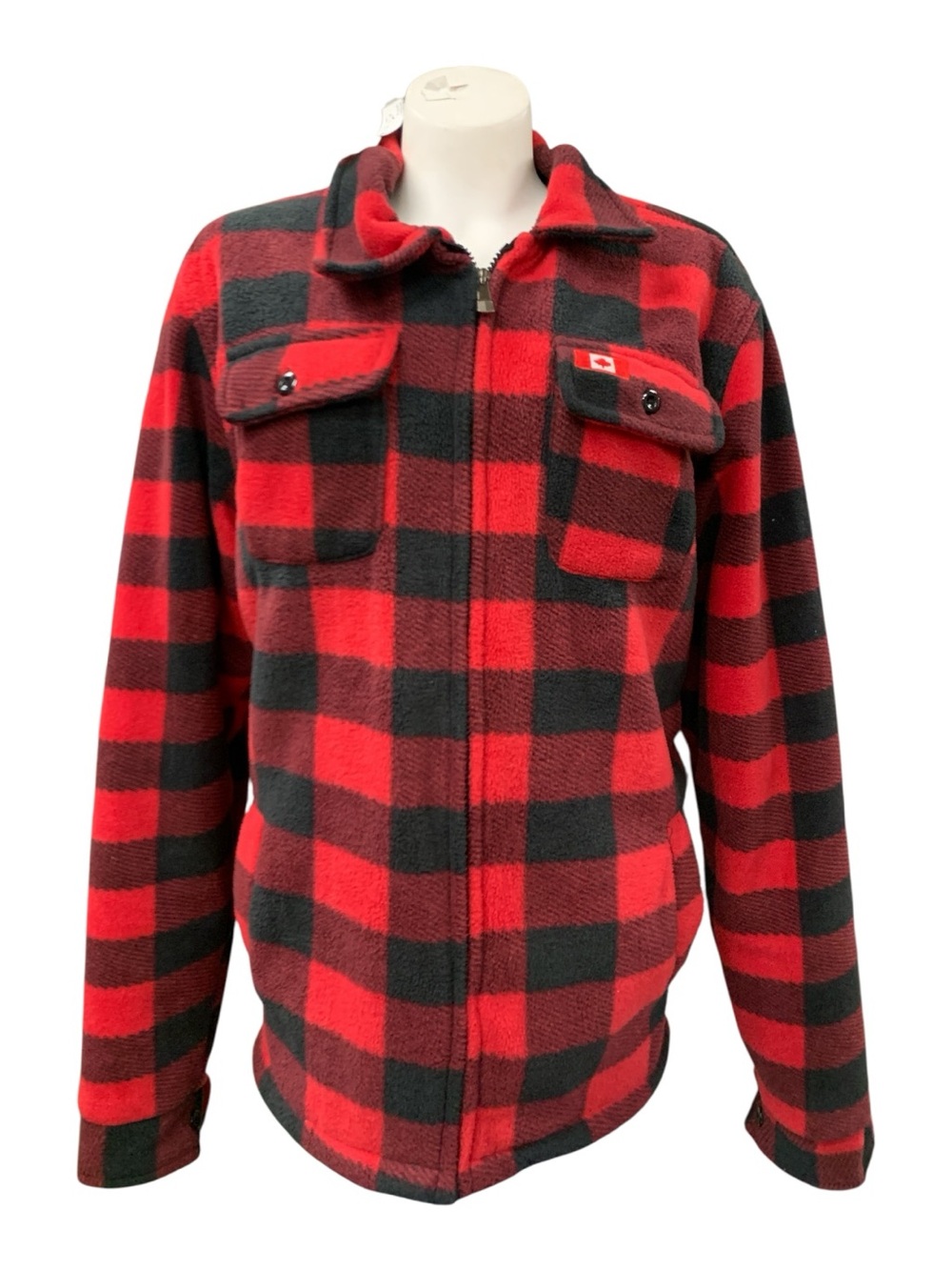 Men's Red & Black Buffalo Plaid Lightweight Shirt Jacket